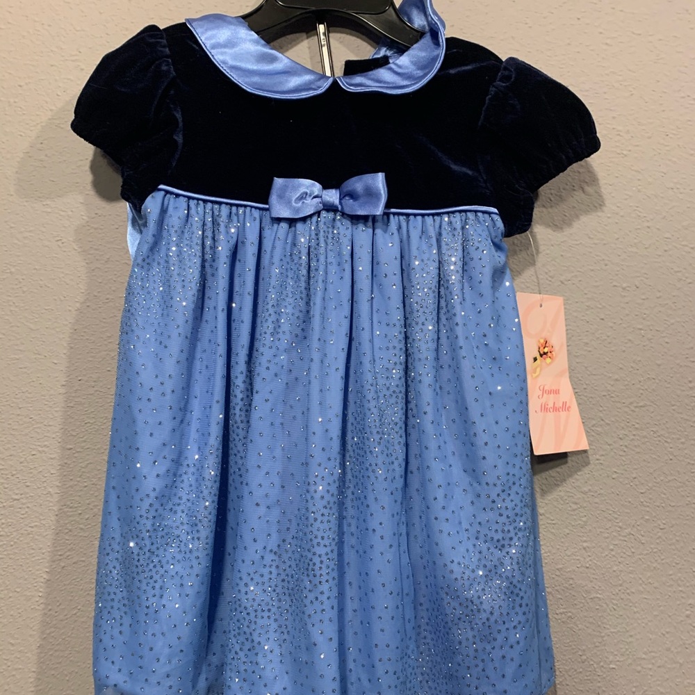 Jona Michelle blue sparkly toddler dress 18 month